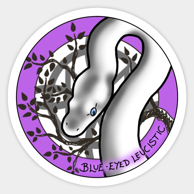 Blue Eyed Lucy Royal Python Sticker by CelticDragoness